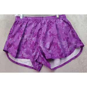 Champions Gear Activewear Shorts Women's L Purple Camo Built Lined Elastic Waist